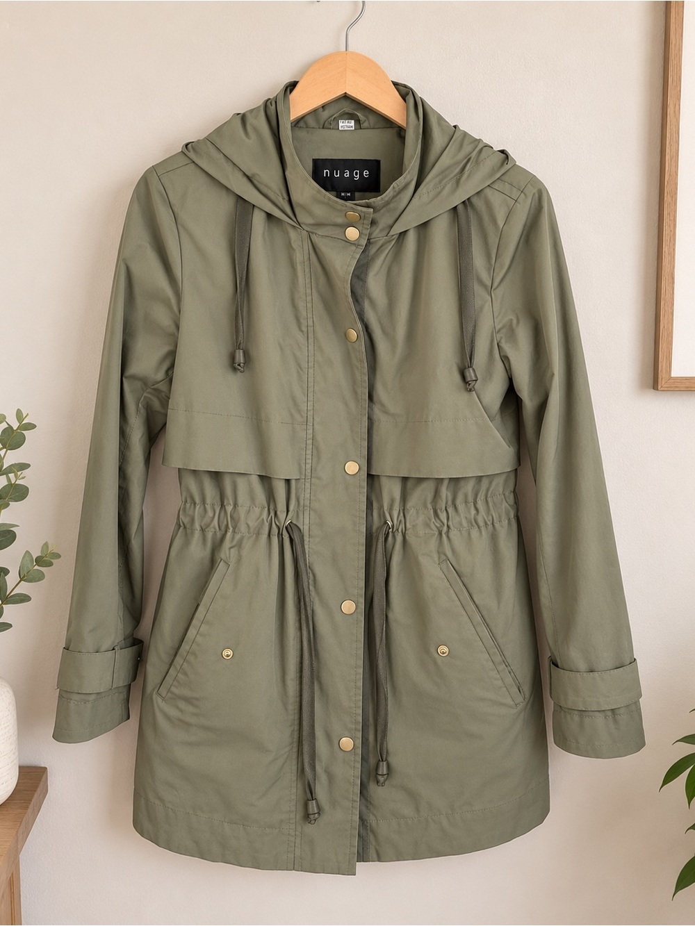Nuage Olive Green Hooded Utility Parka Jacket – Size M